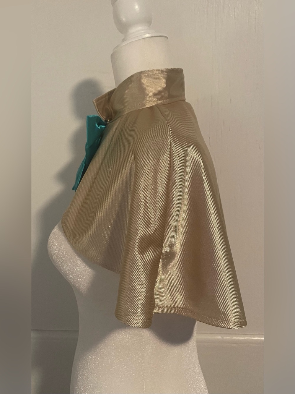 Leg Avenue Teal and Gold Satin Mad Hatter Costume Dress - Picture 6 of 10
